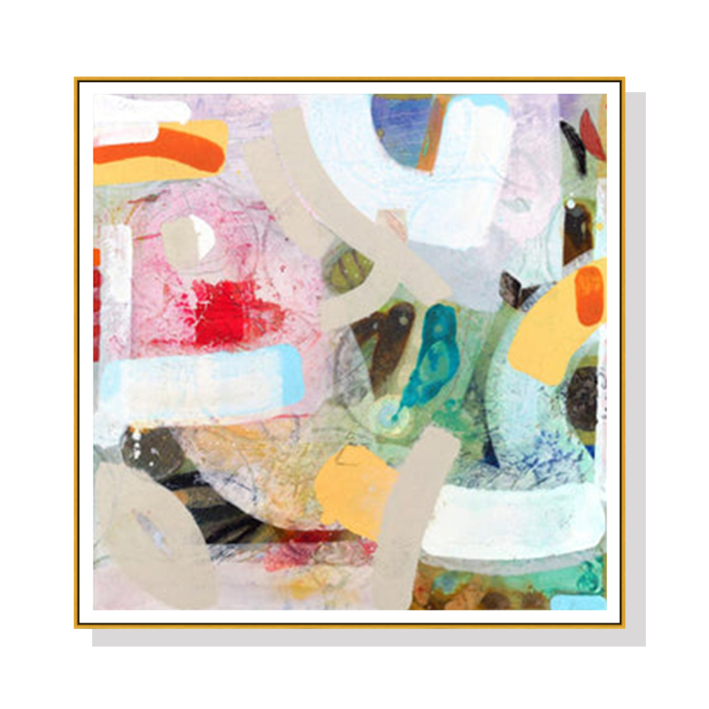 V207-2230-94324-00 Wall Art 70cmx70cm Changed My Mind IV by Aleah Koury Gold Frame Canvas - Image 1