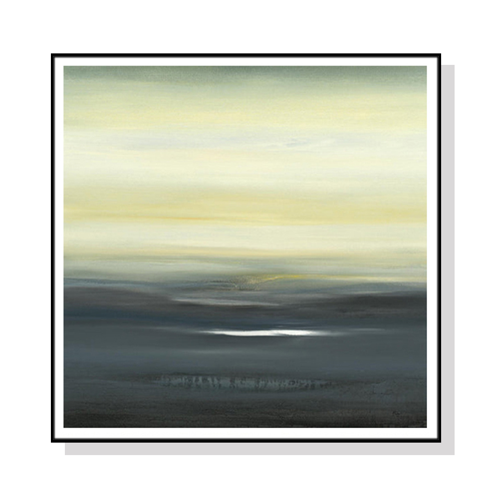 V207-2237-94316-00 Wall Art 60cmx60cm Land of Serenity Black Frame Canvas - Image 1