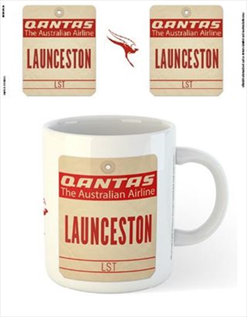 V210-2464021-69952-00 Qantas - Launceston Destinaton Tag Mug - Image 1