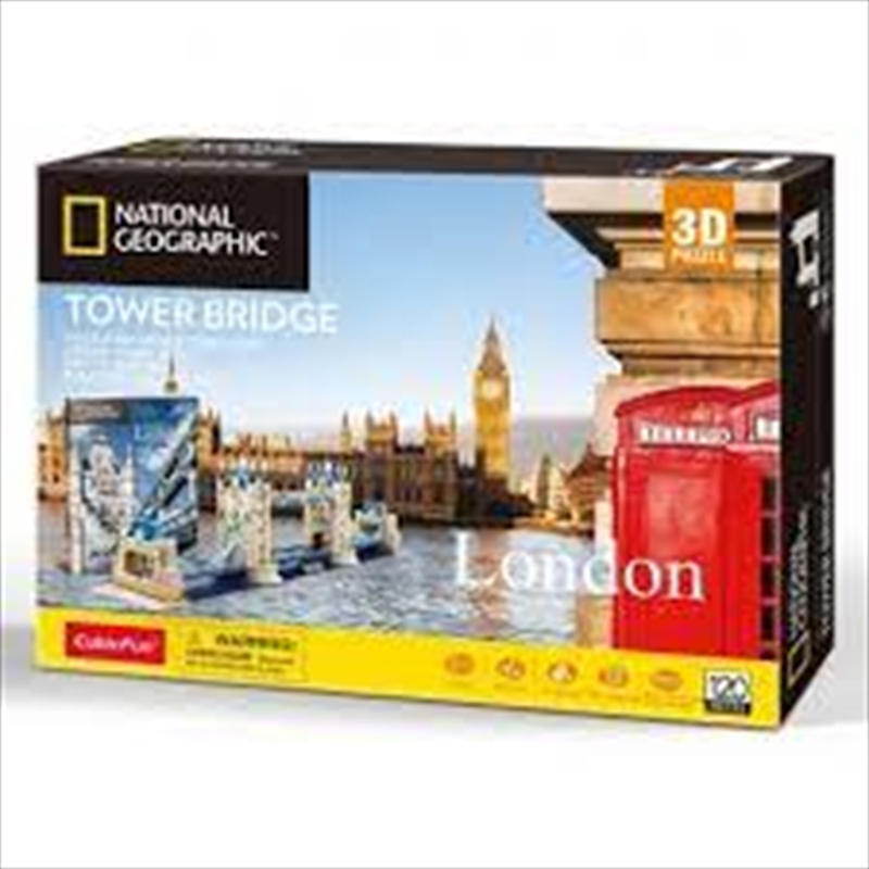 V210-2634545-SDC_2634545_2021-14-5-16-48-10-00 National Geographic London Tower Bridge 3D Puzzle 120 Piece - Image 1