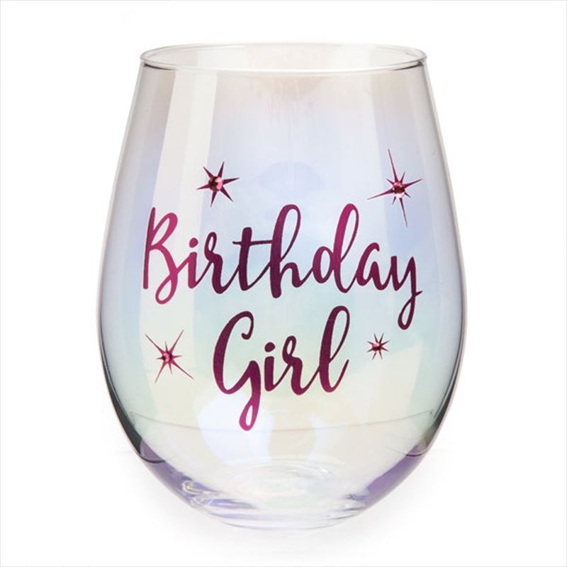 V210-2670259-89316-00 Birthday Girl Irid Wine Glass - Image 1