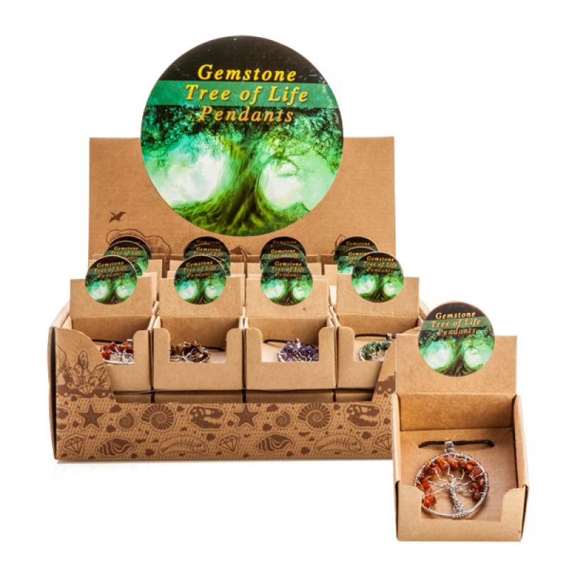 V210-2670917-92281-00 Gemstone Tree of Life Pendant Necklace (SENT AT RANDOM) - Image 1