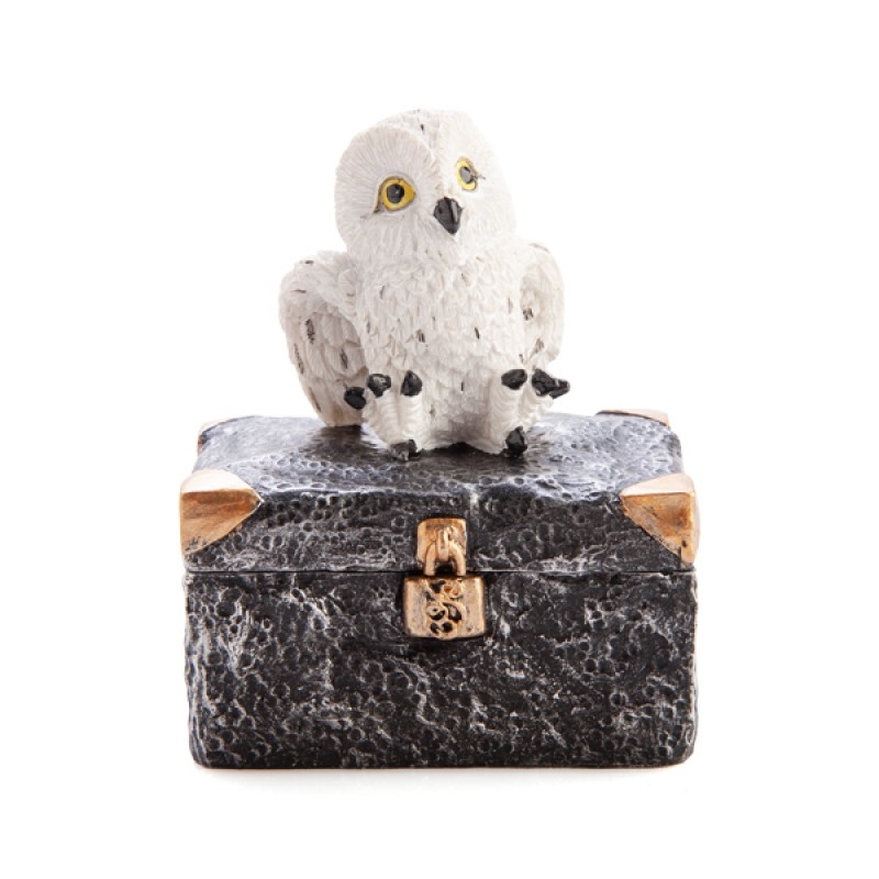 V210-2680462-91283-00 Snowy Owl Metal Chest Trinket Box - Image 1