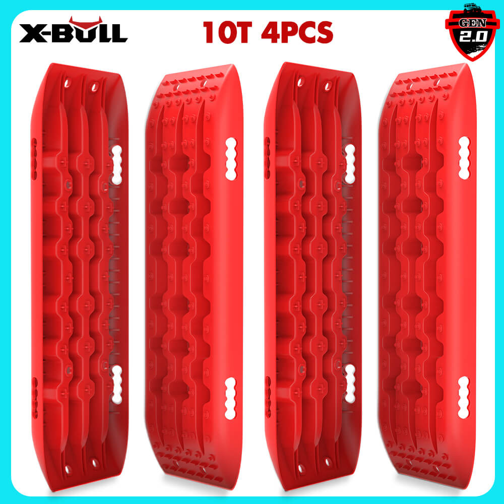 V211-AU-ST001X2-149130-00 X-BULL Recovery Tracks Gen 2.0 10T Sand Mud Snow 2 Pairs Offroad 4WD 4x4 2PC 91CM Red - Image 1