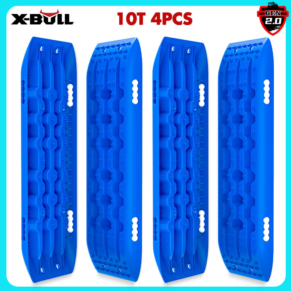 V211-AU-ST005X2-149133-00 X-BULL Recovery Tracks Gen 2.0 10T Sand Mud Snow 2 Pairs Offroad 4WD 4x4 2PC 91CM Blue - Image 1