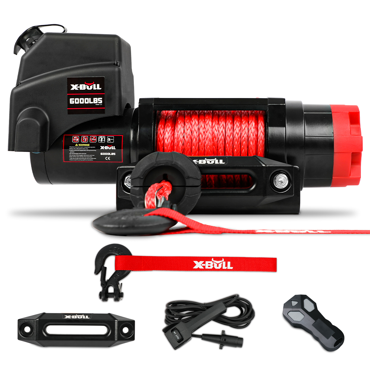 V211-AUEB-AXEW010-c4a0d9a1eb75ed31-00 X-BULL Electric Winch 6000LBS 12V BOAT Synthetic Rope Wireless Remote 4WD ATV UTV - Image 1