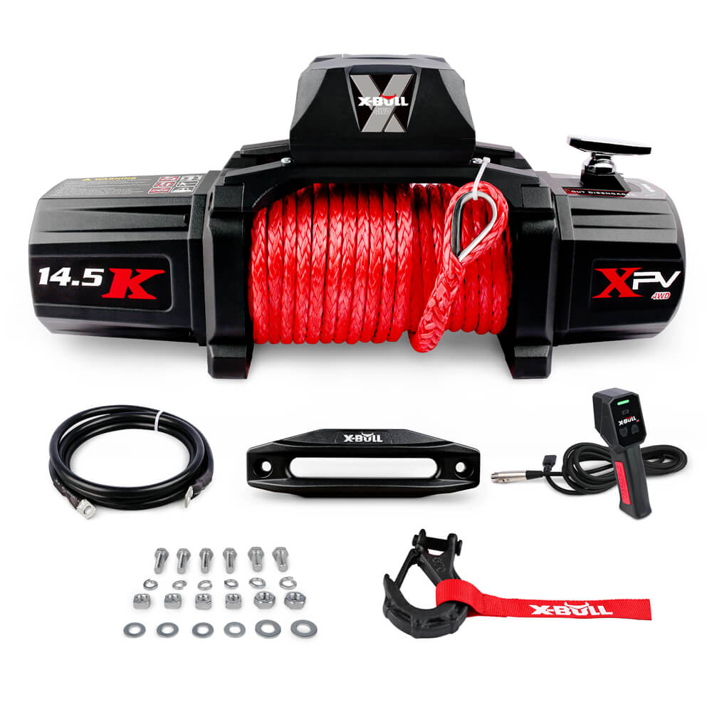 V211-AUEB-AXEW016S-159187-00 X-BULL Electric Winch 12V 14500LBS Synthetic Rope Wireless remote 4WD 4X4 Car Trailer - Image 1