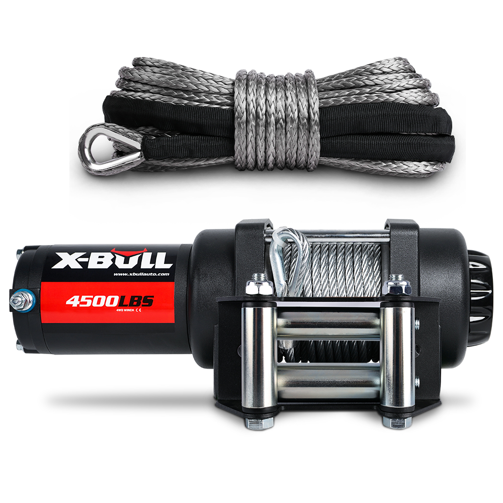 V211-AUEB-AXEW017XBSR002-87785-00 X-BULL 4500LB Electric Winch 12V Winch Boat Trailer ATV Steel Cable With 5.5MX13M Synthetic Rope Grey - Image 1