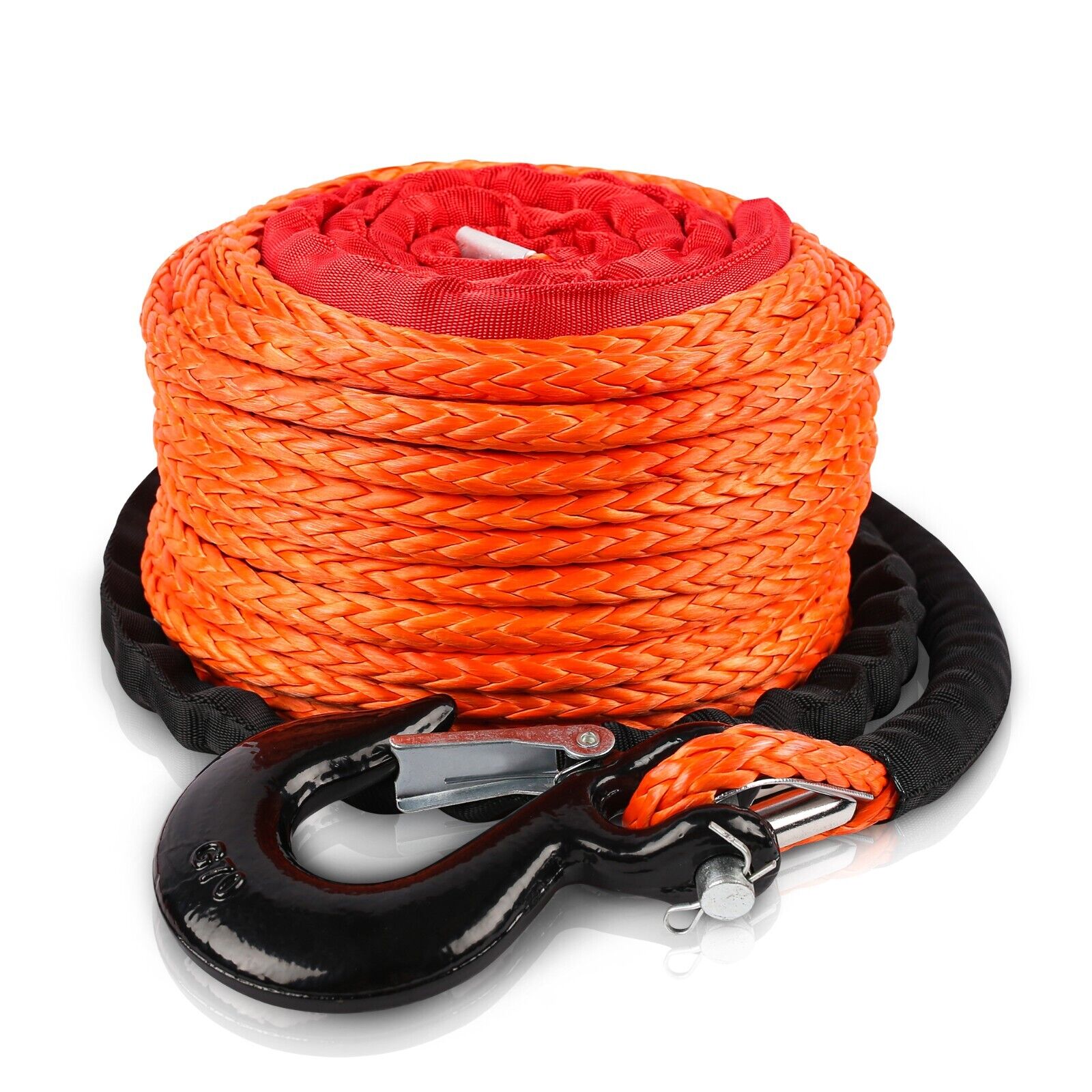 V211-AUEB-WR006-87819-00 ZESUPER Winch Rope 9.5MM X 30M Dyneema SK75 Hook Synthetic Car Tow Recovery Cable Hook - Image 1