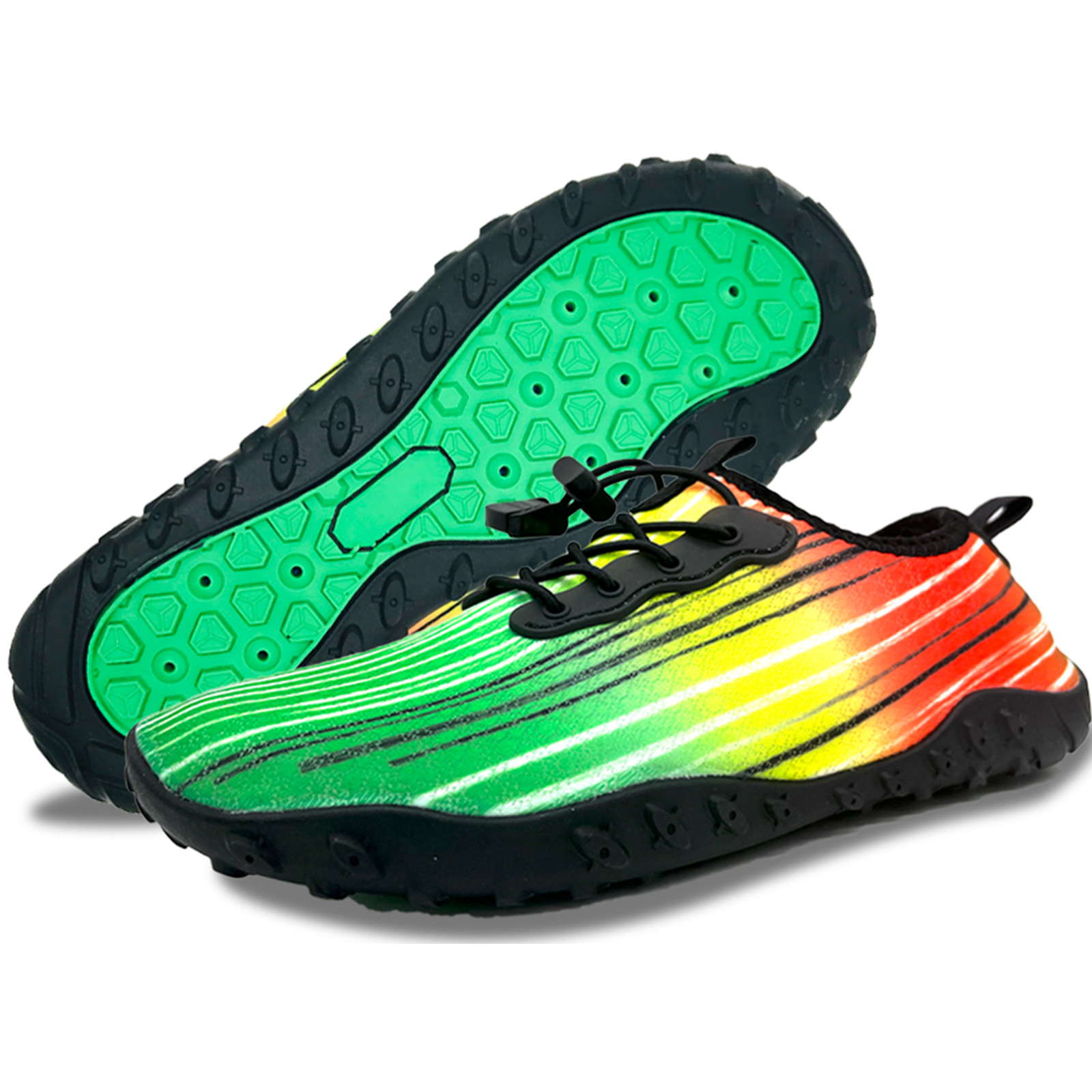 V213-05WS-A-G-GRN65-h8G2eKB-00 Water Shoes for Men and Women Soft Breathable Slip-on Aqua Shoes Aqua Socks for Swim Beach Pool Surf Yoga (Green Size US 6.5) - Image 1