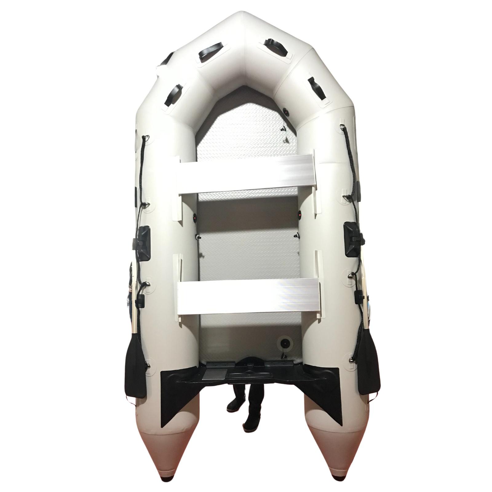 V213-IFB01-GRY30-174562-00 3M ( Grey ) Inflatable Boat Dinghy Tender Pontoon Rescue & Dive Boat Fishing Boat With Hard Air-Deck Floor - Image 1