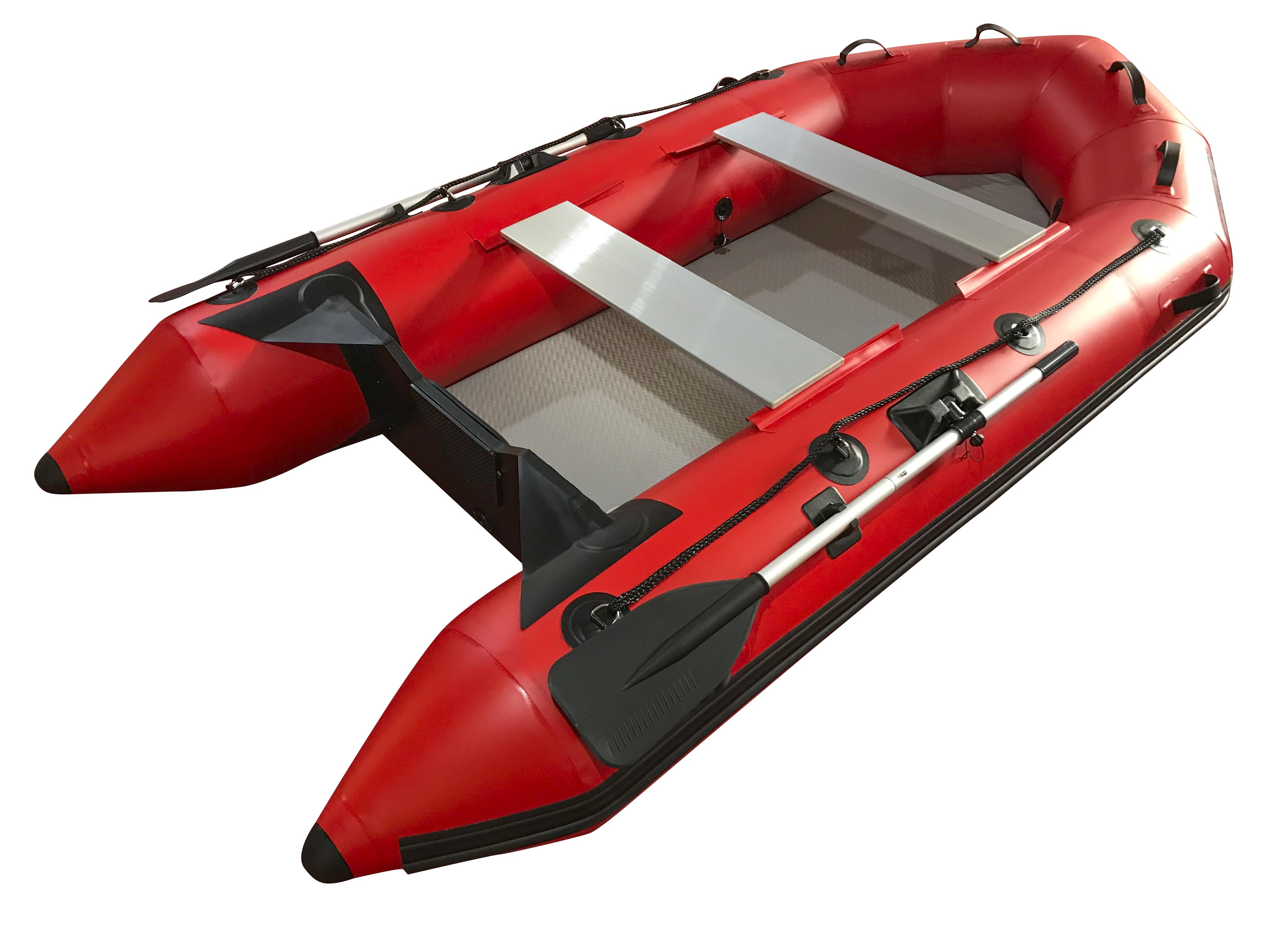 V213-IFB01-RED30-65215-02 3m Inflatable Dinghy Boat Tender Pontoon Rescue- Red - Image 1