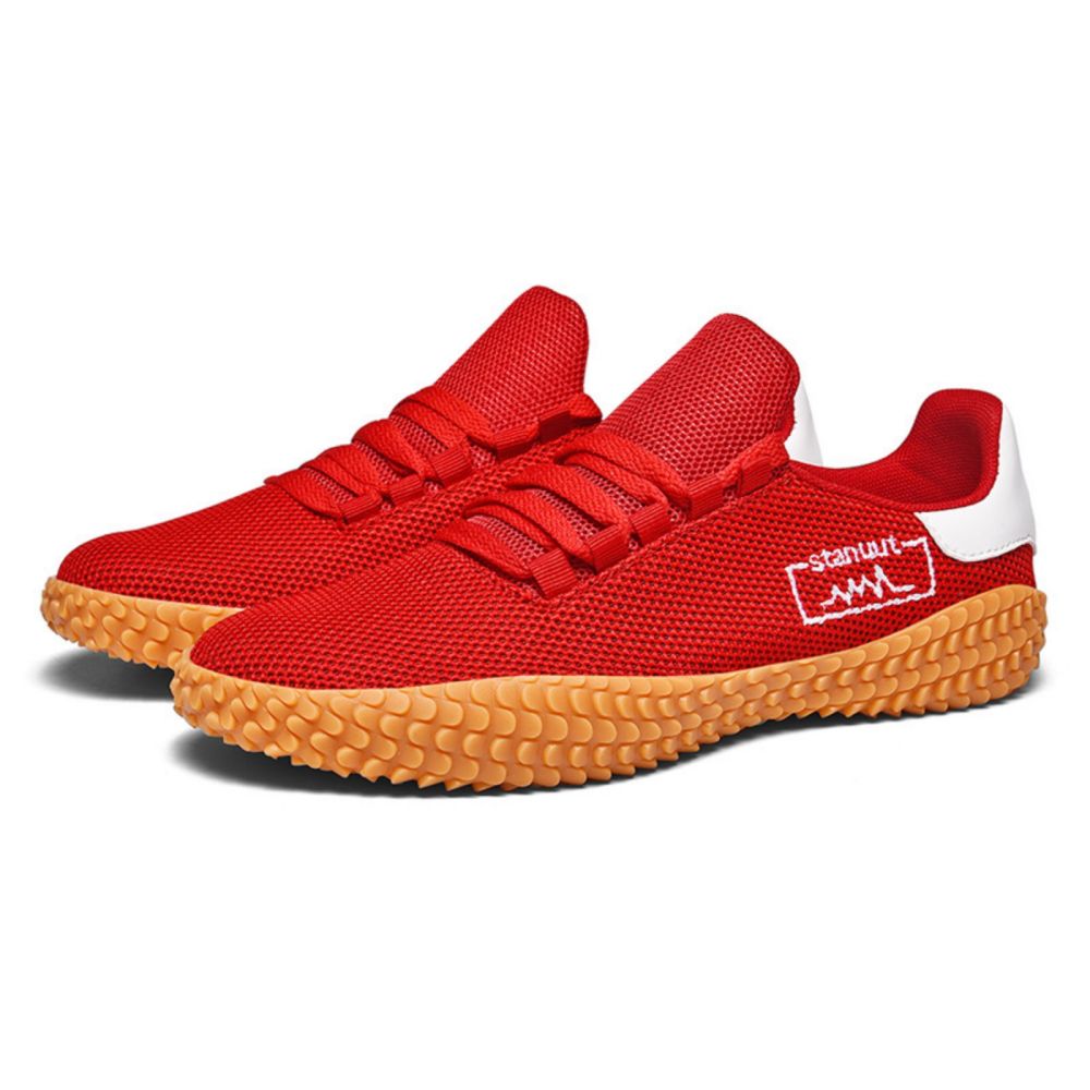 V213-SNFF07-A-RED43_TESGSqC_1 Men's Sneakers Barefoot Lightweight Shoes(Red Size US9.5=US43 ) - Image 1