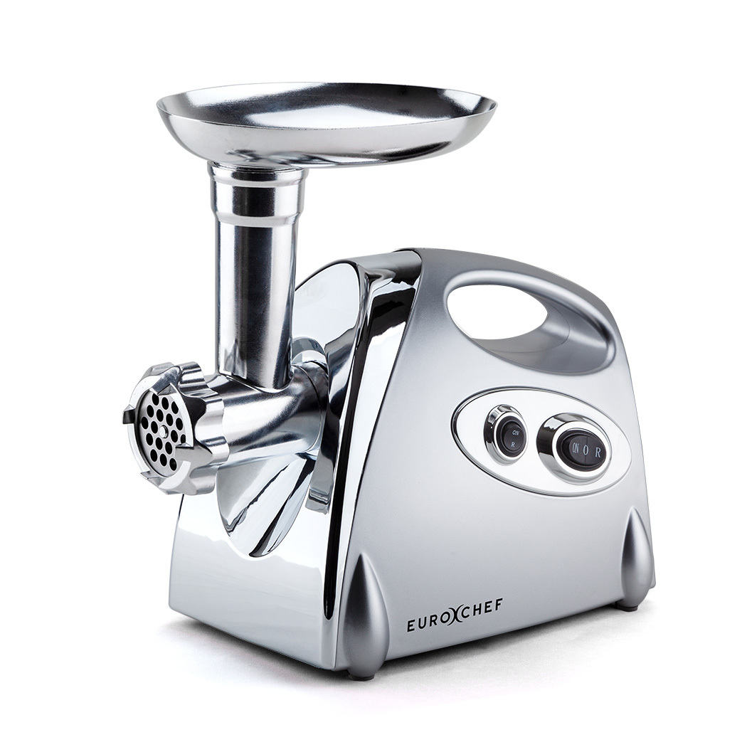 V219-COKGRNEUCA5SV-44576-00 EUROCHEF Electric Meat Grinder, Stainless Steel Mincer Sausage Filler Kibbe Maker, Silver - Image 1