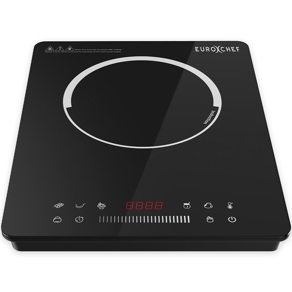 V219-COKICTEC25PA-202506241211-00 EUROCHEF Induction Cooktop, 2000W, 9 Heat Levels, Fast Electric Portable Cooker, Touch Controls with Slider - Image 1