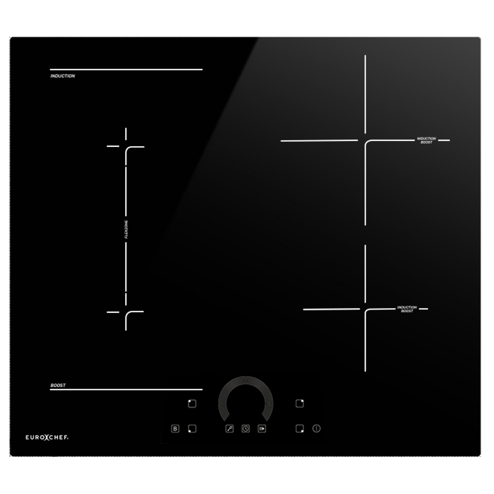 V219-COKICTEC641A-202506241211-00 EUROCHEF 60cm 4 Zone Induction Cooktop, 7200W Electric, FlexZone Function, Touch Controls - Image 1