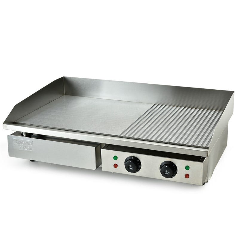V219-FODCAPTHMAG06-202503261326-00 THERMOMATE Commercial Electric Griddle TH-G06, 4400W 73x40cm Half Ribbed Dual Surface - Image 1