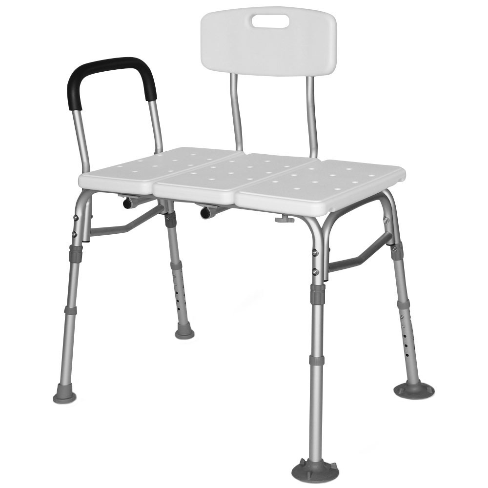 V219-HELSBSEQSB7A-225362-00 Equipmed Bath Transfer Bench Chair, Bathtubs or Shower, 125kg Capacity, for Seniors Elderly, White - Image 1