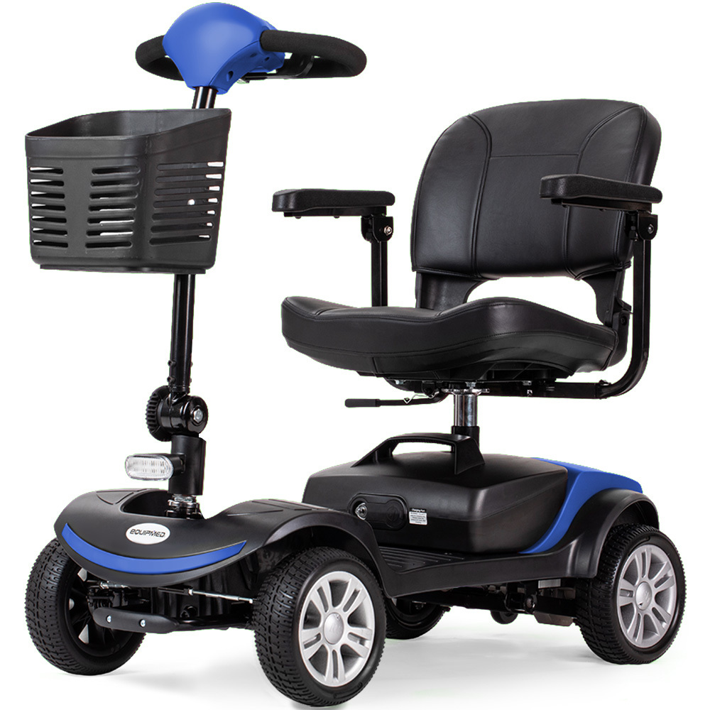 V219-HMBMSCEQ3LBA-225421-00 EQUIPMED FreeRoam+ Mid-Sized Lithium Fast Easy Charge Mobility Scooter, Blue - Image 1
