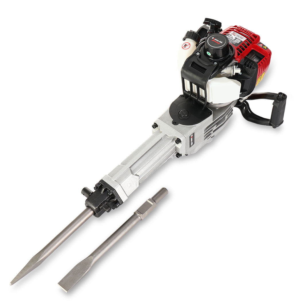 V219-JHMPTRBM440A-74120-00 Baumr-AG 4 Stroke Petrol Jackhammer, with 2 Chisels, Carry Bag - Image 1