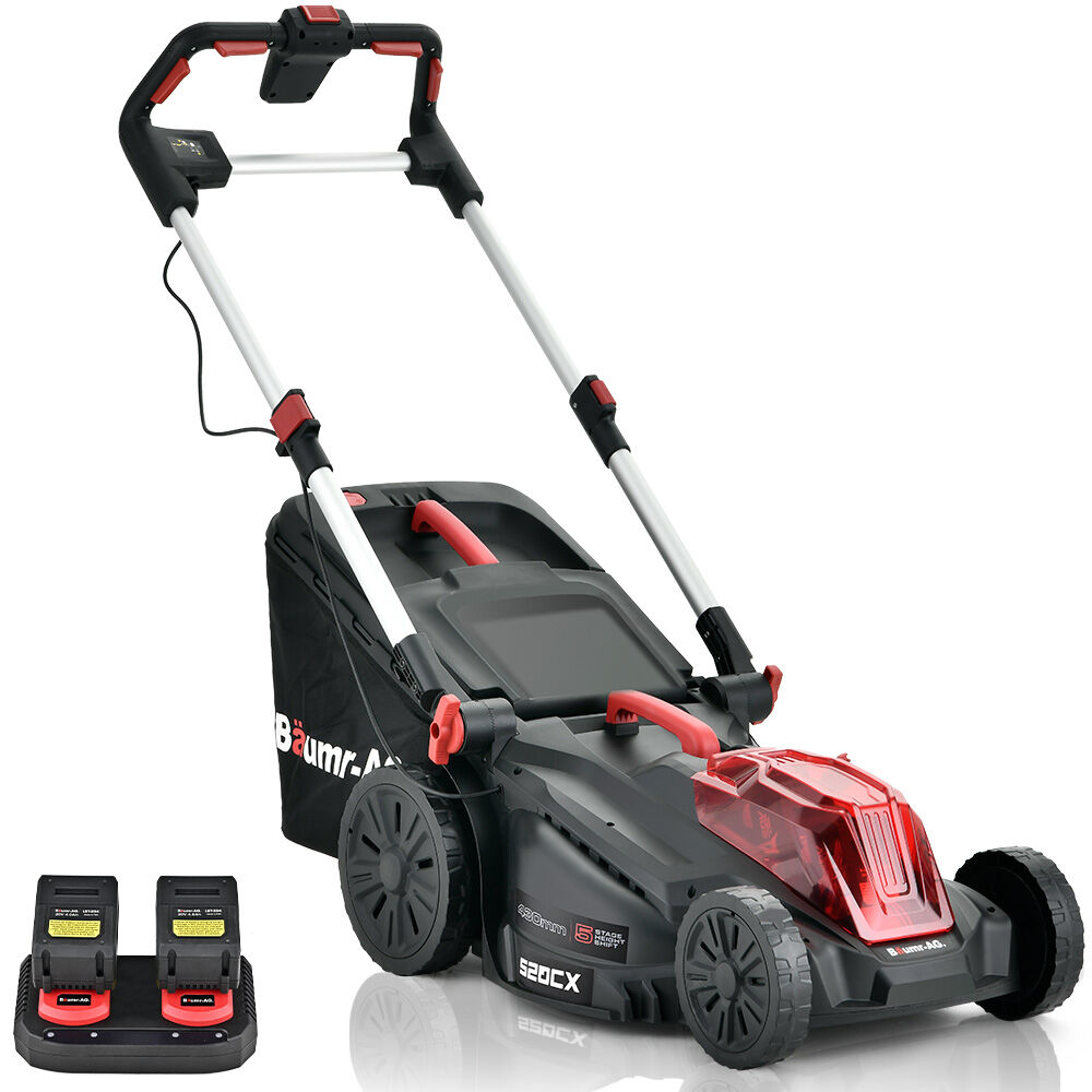V219-MOWCLSBM520A-222360-00 BAUMR-AG 520CX 40V SYNC 17" Cordless Lawn Mower Kit, Fast Charger, 2 x 4Ah Battery, 5 Cutting Heights, Adjustable Ergonomic Handle, Mulching Option - Image 1