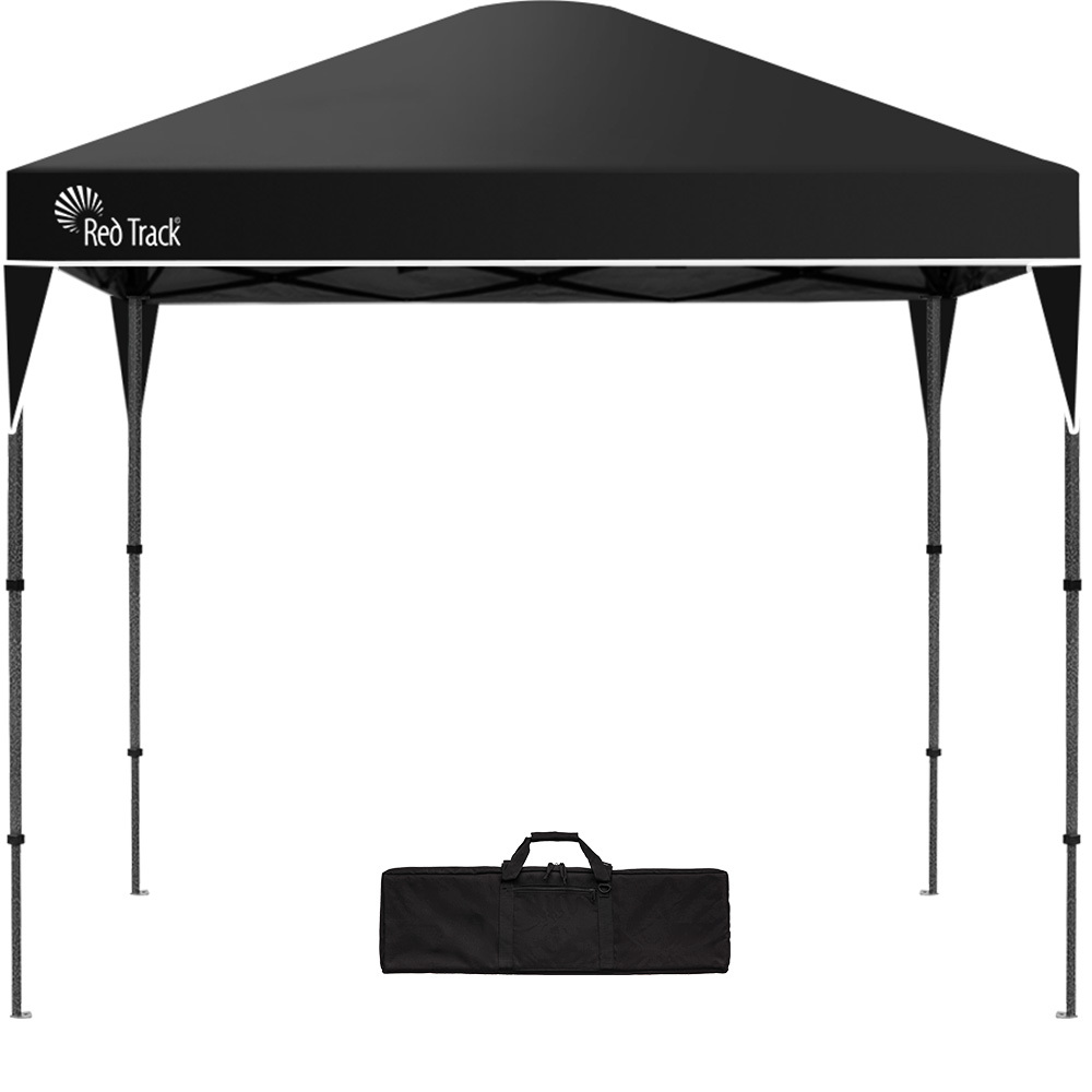 V219-OTDGZBRT33KA-225751-00 RED TRACK 3x3m Ultra Compact Folding Gazebo, Carry bag, Portable Outdoor Popup Marquee for Camping Beach, Black - Image 1