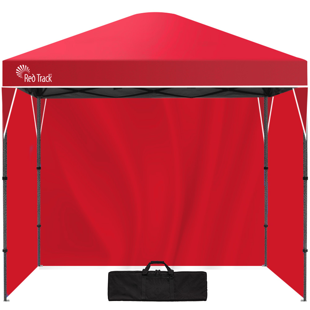 V219-OTDGZBRT3WRA-225763-00 RED TRACK 3x3m Ultra Compact Folding Gazebo, Walls, Carry bag, Portable Outdoor Popup Marquee for Camping Beach, Red - Image 1