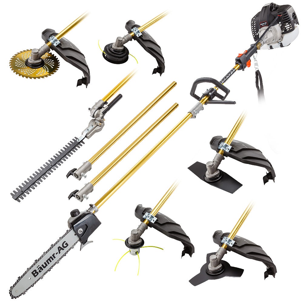 V219-PLTL71BMRA7C2-202505271449-00 BAUMR-AG 65cc 7in1 Long Reach Garden Multi-tool, Pole Saw, Hedge & Line Trimmer, Brush Cutter, 12" Tree Trimming Pruning Chainsaw Bar, 2 Extension Shafts - Image 1