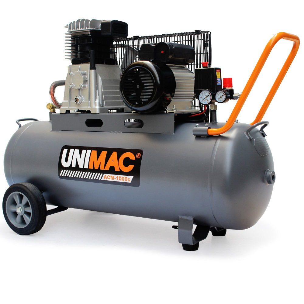 V219-TOLACMUM10BA-225434-00 Unimac 100L 2.6kW Industrial Air Compressor, 370L/min 116PSI, Brushless Motor, Long Service Life, Certified Tank, 15A Plug - Image 1