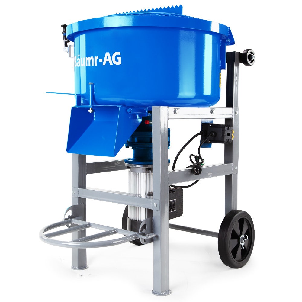 V219-TOLMSCBM1C2A-202504101458-00 BAUMR-AG 120L Forced Action Pan Mixer, 1500W Electric Direct Drive Motor, Heavy-Duty Frame, for Mortar Screed Resin Cement, 10 Inch Solid Rubber Wheels - Image 1