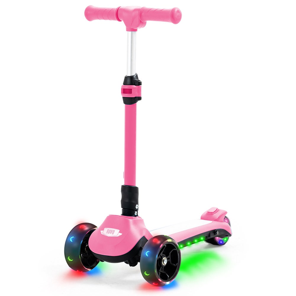 V219-TRNESCRVM1PA-74422-00 ROVO KIDS 3-Wheel Electric Scooter, Ages 3-8, Adjustable Height, Folding, Lithium Battery, Pink - Image 1