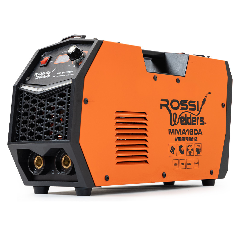 V219-WDRMPRROA16A-225275-00 ROSSI 160 Amp Inverter Stick Welder, ideal for Stainless Steel, Aluminium, Carbon Steel, Multi-Metal Gasless Welding Machine, 15A Plug - Image 1