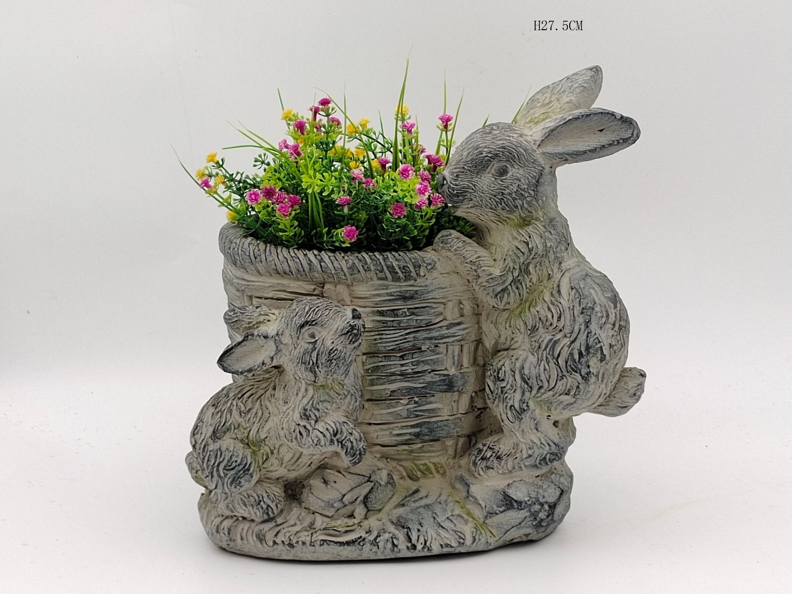 V231-MP-044-202506031255-00 Lovers Rabbits Planter - Image 1