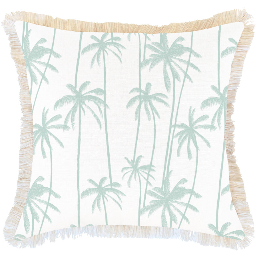 V236-EP13227803CF_EP13227803CF_Indoor-Outdoor-Cushion-Cover-Tall-Palms-Mint Cushion Cover-Coastal Fringe-Tall-Palms-Mint-60cm x 60cm - Image 1