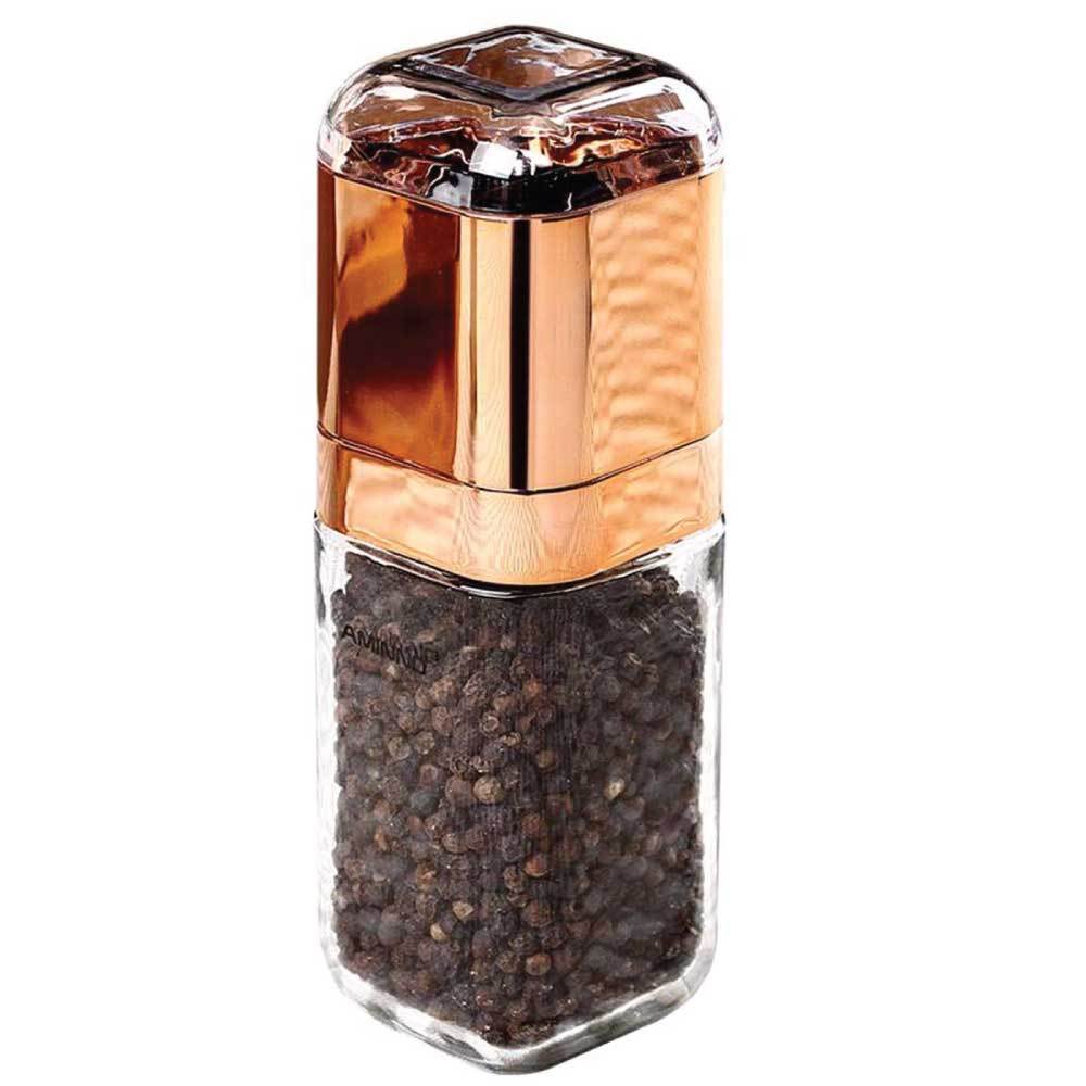 V238-SUPDZ-28247827284048-202507252025-00 Salt and Pepper Grinder - 180ml Glass Design + Rose Gold Bottle Manual Hand Mill - Image 1