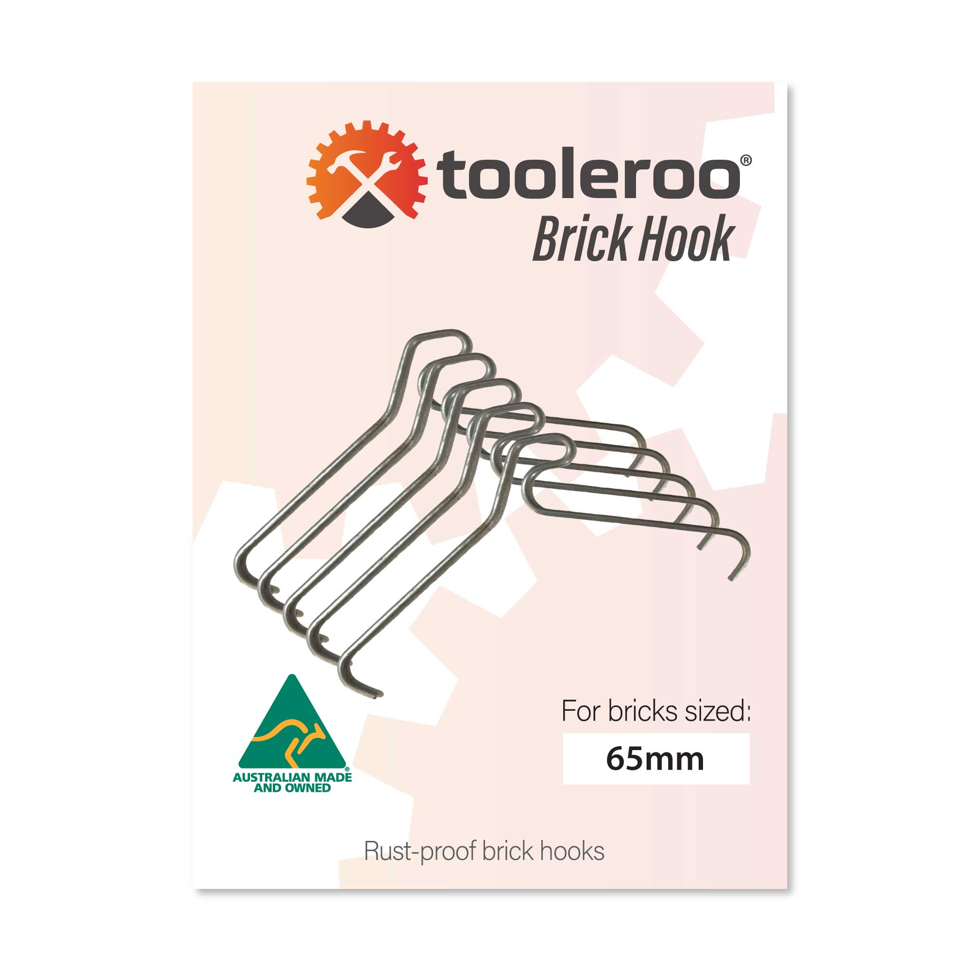 V238-SUPDZ-32322582052944-211565-00 5 Pack 65mm (2.5") Brick Hooks - Wall Crab Clips Hangers For Pictures Plants - Image 1