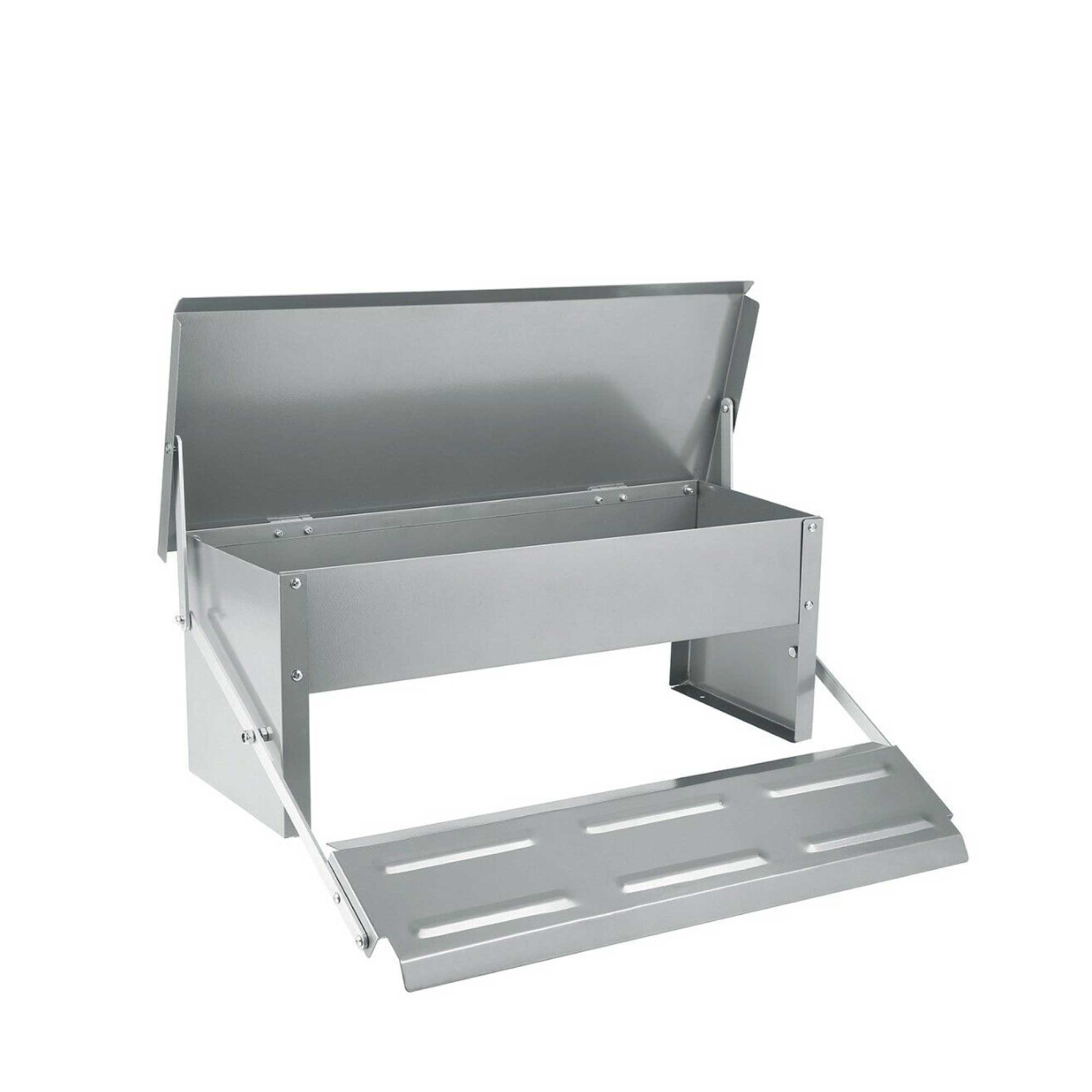 V238-SUPDZ-32677248434256-202507252015-00 11L Automatic Chook Chicken Feeder Poultry Auto Treadle Aluminium Metal Feeders - Image 1