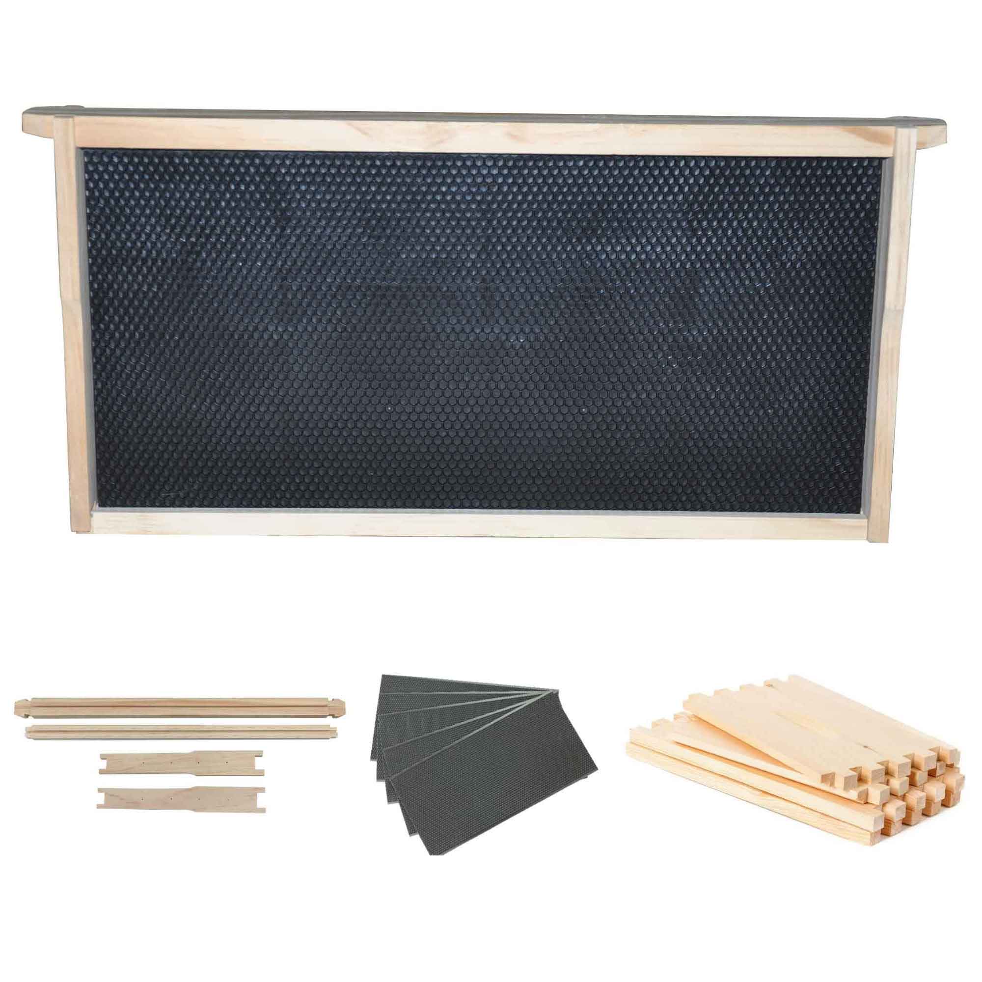V238-SUPDZ-32999846838352-202507252110-00 10x Wood Frames Plastic Foundations Unassembled Deep Hive Brood Frame Beekeeping - Image 1