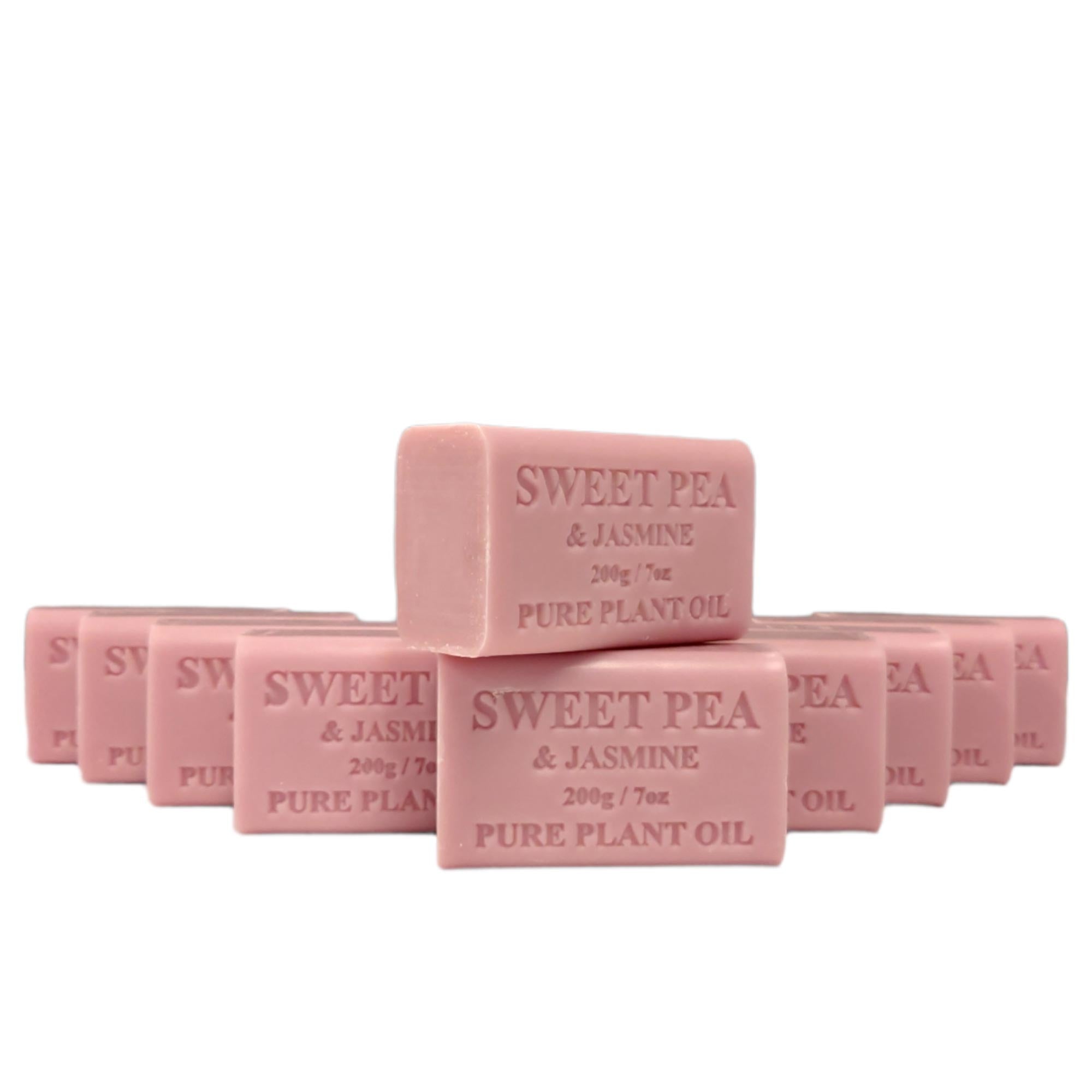 V238-SUPDZ-39487701745744-202507252245-00 10x 200g Plant Oil Soap Sweet Pea Jasmine Scent Pure Natural Vegetable Base Bar - Image 1