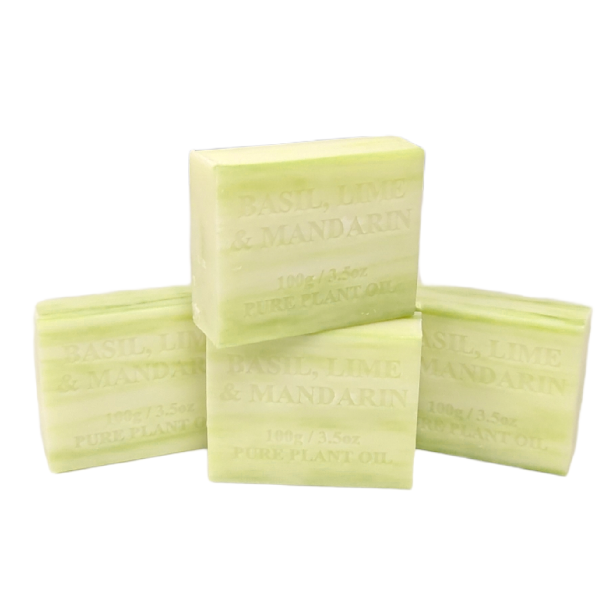 V238-SUPDZ-39487704563792-202507252250-00 4x 100g Plant Oil Soap Basil Lime Mandarin Scent Pure Natural Vegetable Base Bar - Image 1