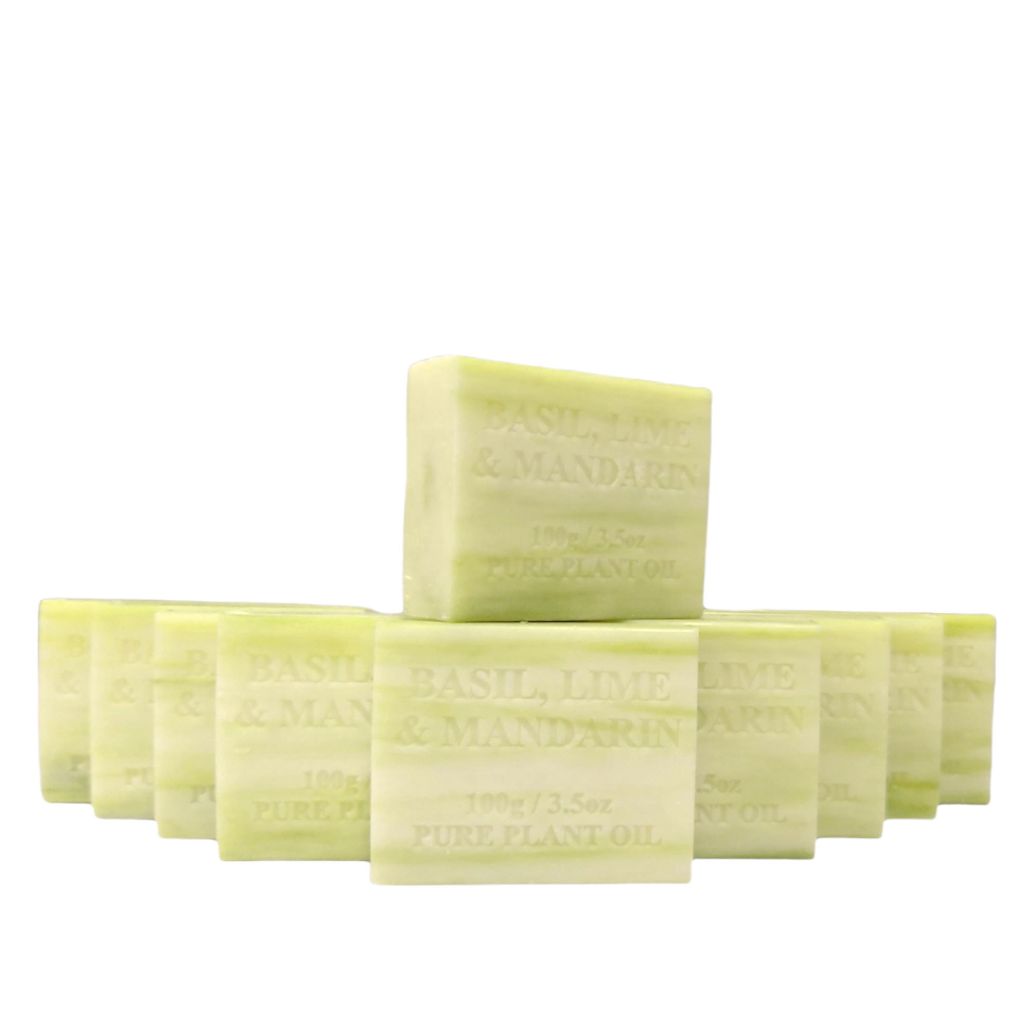V238-SUPDZ-39487706169424-202507252250-00 10x 100g Plant Oil Soap Basil Lime Mandarin Scent Pure Natural Vegetable Base Bar - Image 1