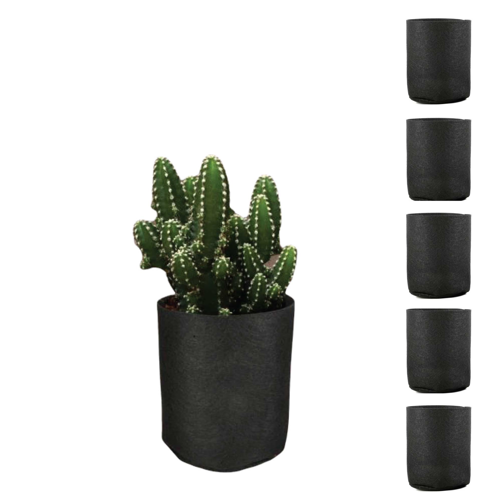 V238-SUPDZ-39602690228304-202507251925-00 6 Pck 0.6 Gallon Fabric Flower Pots 2.4L Garden Planter Bags Black Felt Root Pouch - Image 1