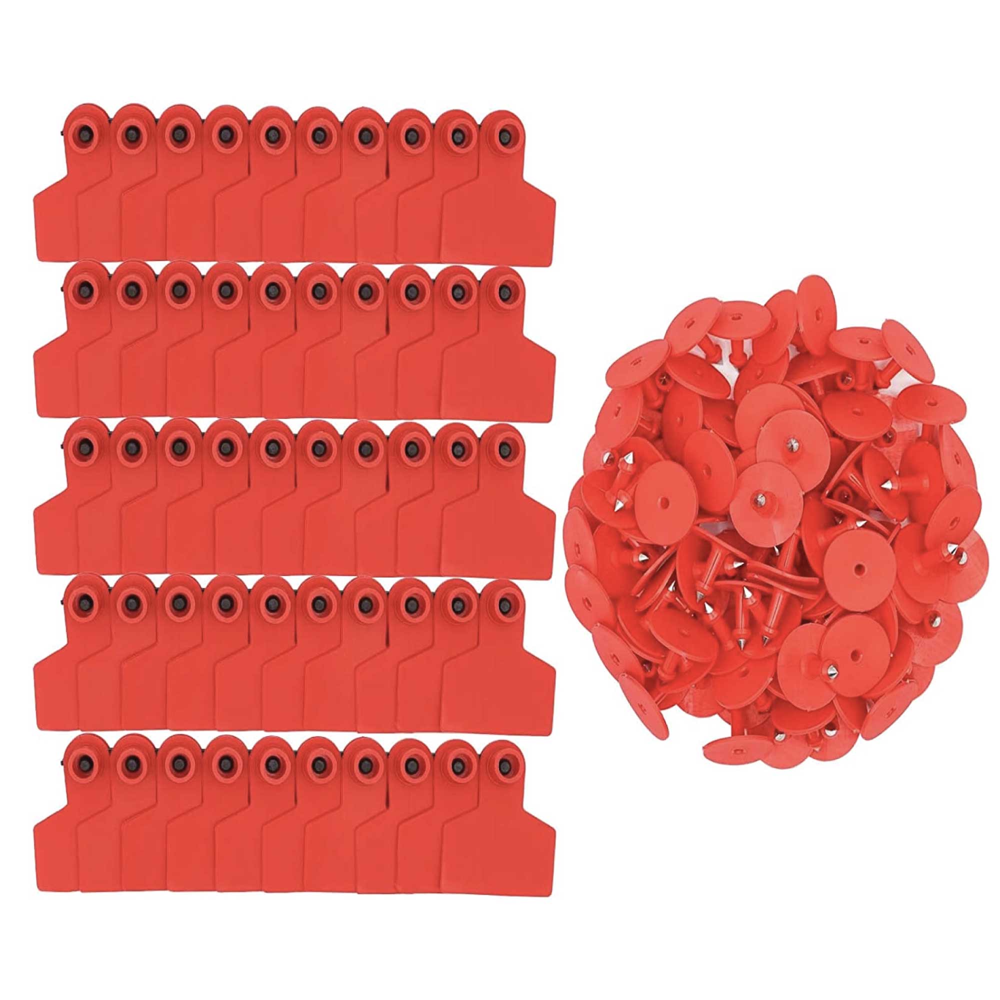 V238-SUPDZ-39973737693264-202507311226-00 100x Cattle Ear Tags Set - 6x7cm Medium Red Blank Cow Pig Sheep Livestock Label - Image 1