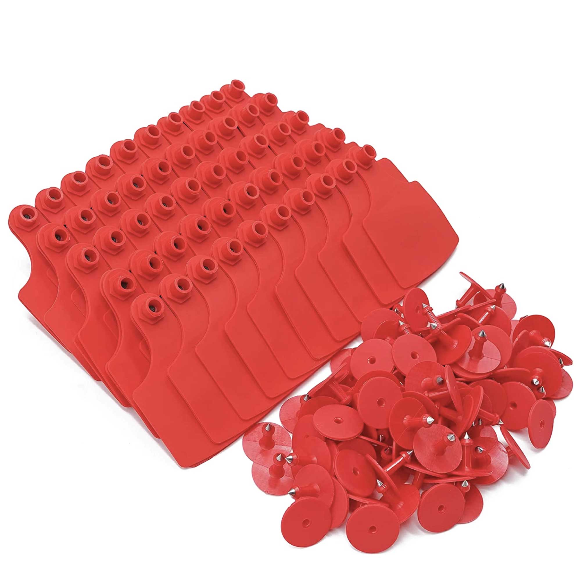 V238-SUPDZ-39973742510160-202507311226-00 100x Cattle Ear Tags Set - 7.5x10cm XL Red Blank Pig Cow Sheep Livestock Label - Image 1