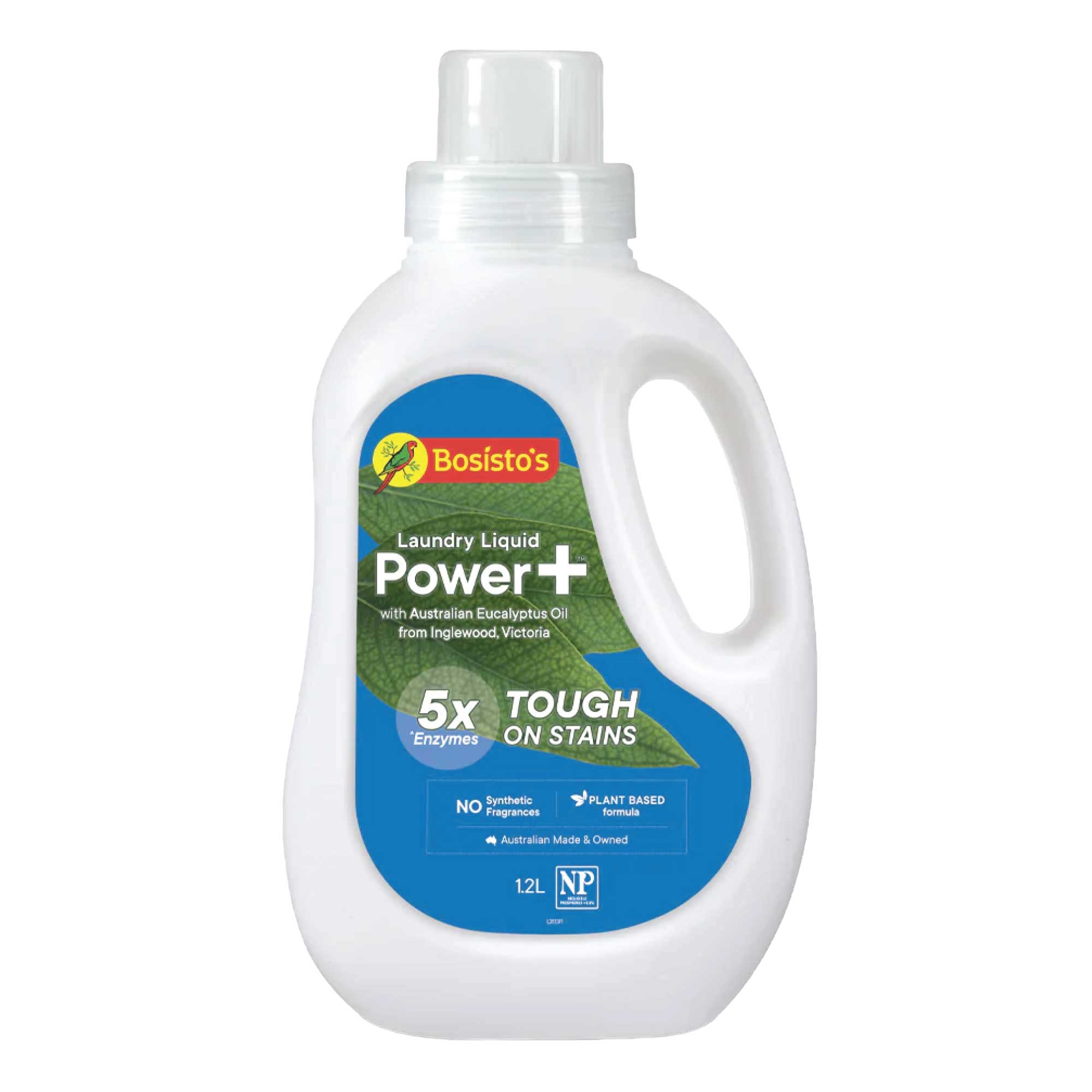 V238-SUPDZ-39985242669136-150593-00 1.2L Power Plus Laundry Liquid Bosistos Eucalyptus Plant Based Washing Detergent - Image 1