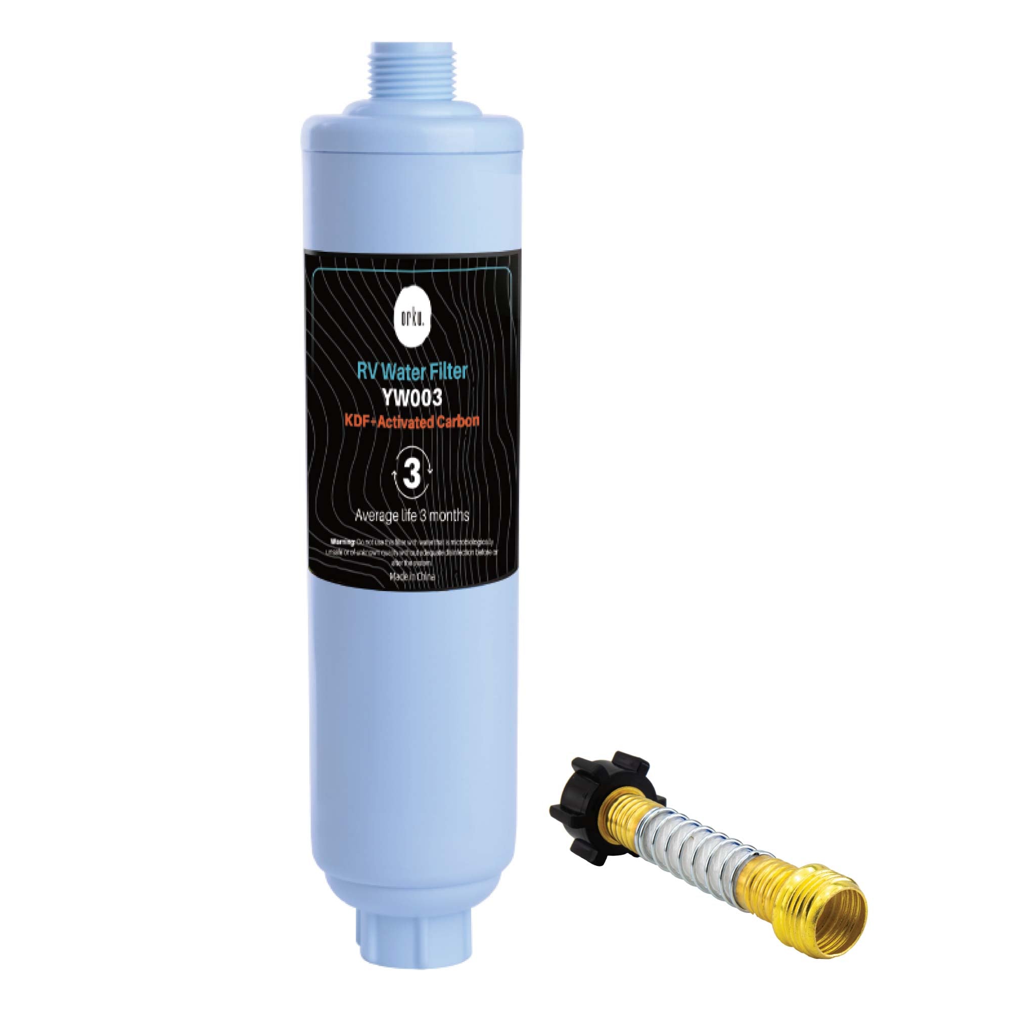 V238-SUPDZ-40189590700112-130128-00 Inline Water Filter - RV Caravan Hose - Activated Carbon KDF Cartridge - YW003 - Image 1