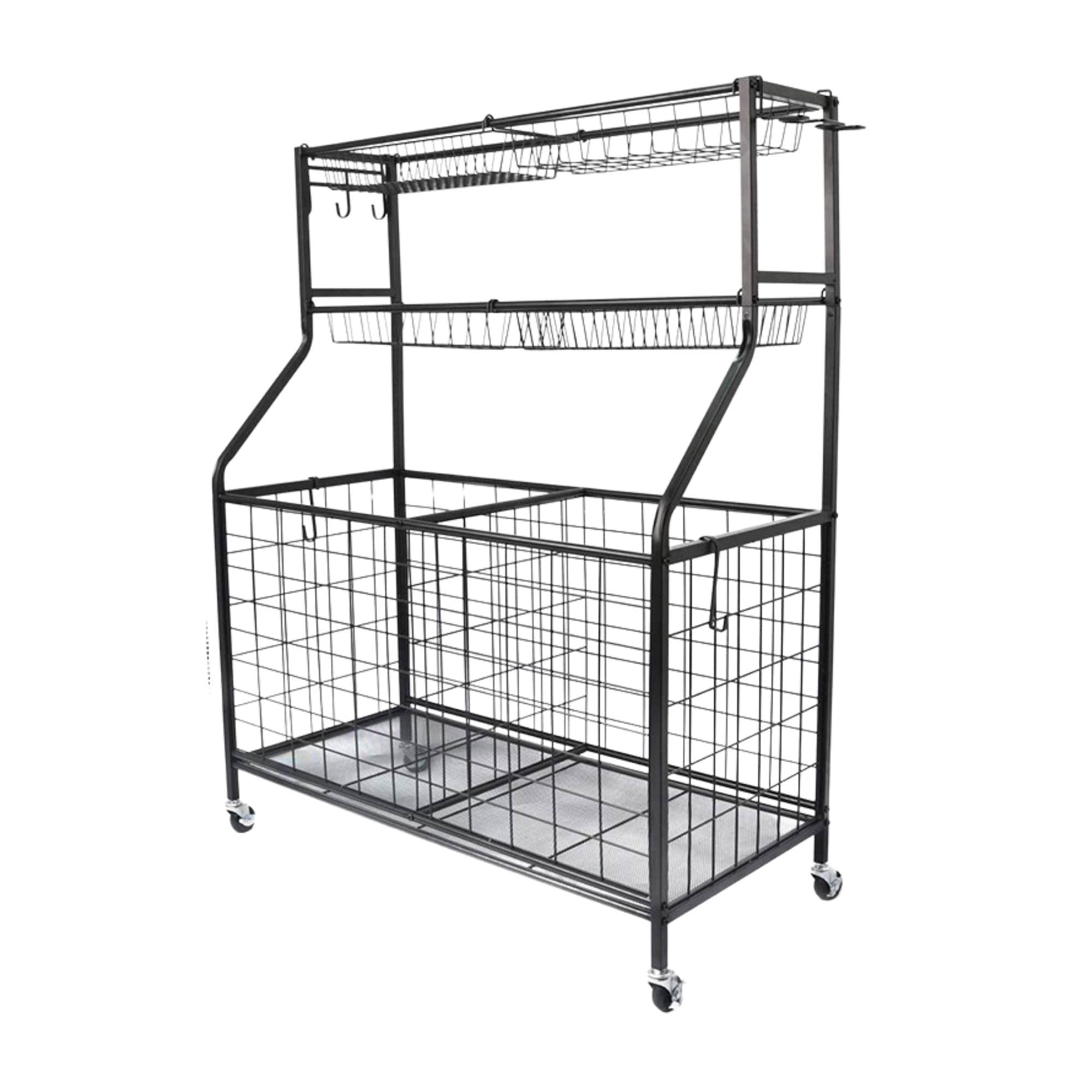 V238-SUPDZ-40865350516816-202507252245-00 Social Hike Storage Organiser Trolley on Wheels - Garage Sports Equipment Basket - Image 1