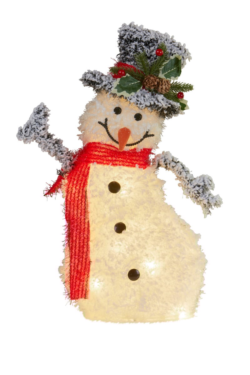 V240-112_MHA201-206805-00 Christabelle 50cm Christmas Snowman With Lights - Image 1