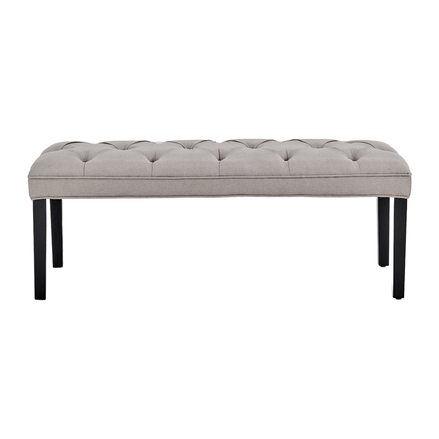 V240-BCH-438-LGY-70201-00 Sarantino Cate Button-tufted Upholstered Bench With Tapered Legs By Sarantino - Light Grey - Image 1