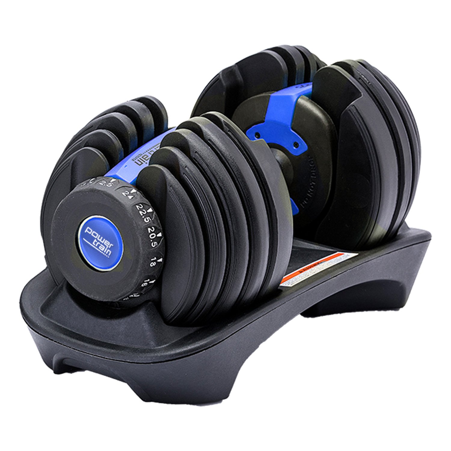 V240-DMB-BF1-024-1-BU-71461-00 Powertrain 24KG Adjustable Home Gym Dumbbell - Blue - Image 1